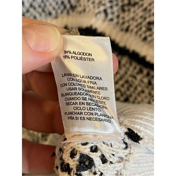 Grey Collection Latina Style Black/White Stripe Short Ruffle Sleeve Knit Sweater - Picture 6 of 7